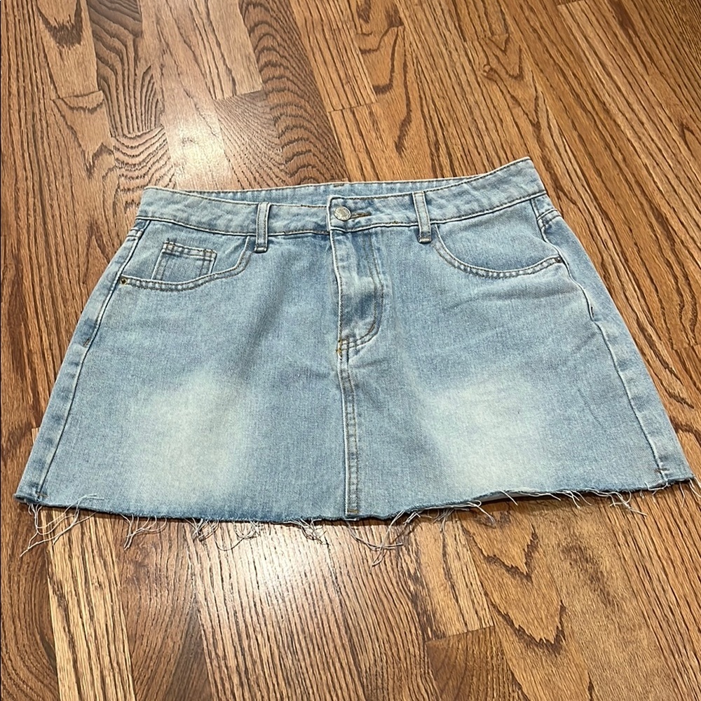 SHEIN Blue Jean Mini Skirt